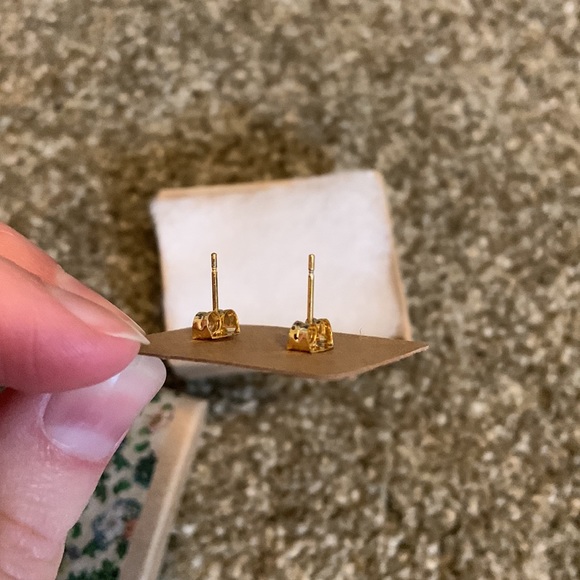 Gold plated geometric earrings - Picture 3 of 3